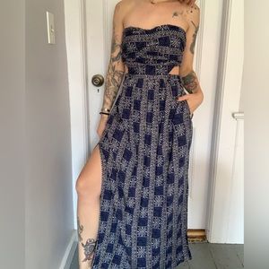 Free People strapless tribal pattern dress